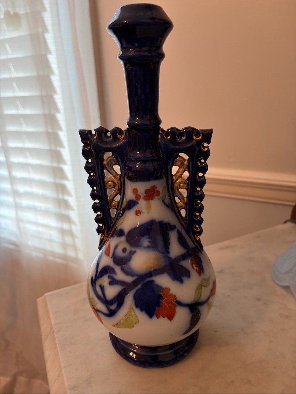 Hand-Painted Blue and White Decorative Porcelain Vase -